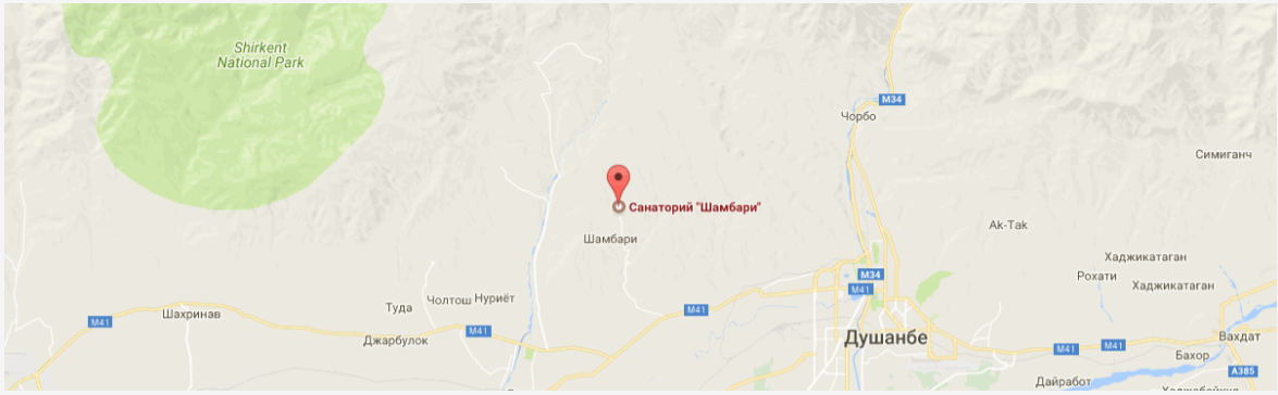 Карта расположения Курорта Сатурн